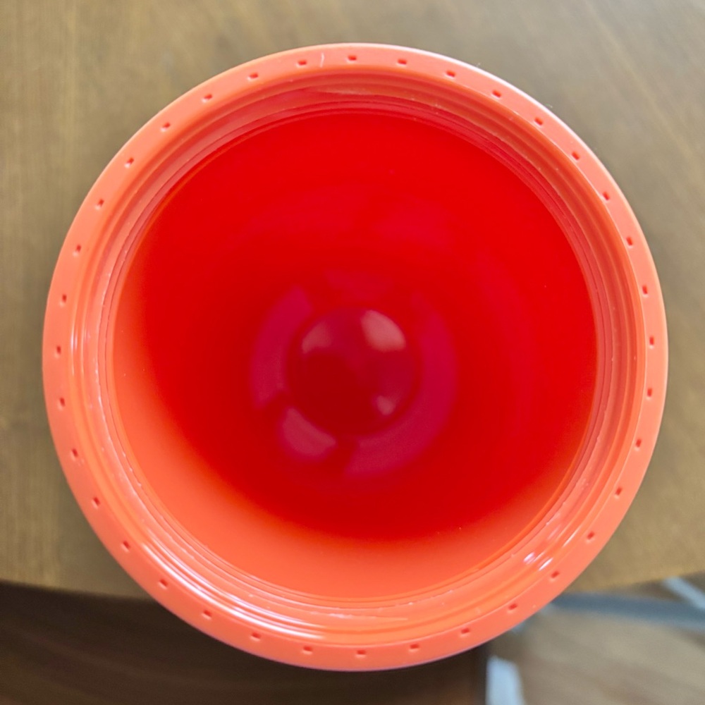 Starbucks Cold Cup Tumbler 24oz Orange Studded Pearlized Bling w/ Straw - Picture 3 of 4